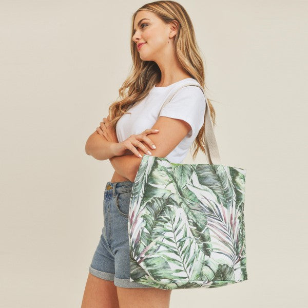 Palm Leaf Large Beach Tote