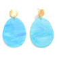 Marbled Resin Drop Earrings With Gold Detail