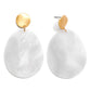 Marbled Resin Drop Earrings With Gold Detail