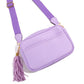 Rectangle Faux Leather Crossbody with Removable Matching Strap and Tassel-Multiple Colors