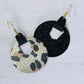 Leopard Shimmer Circle Faux Leather Earrings